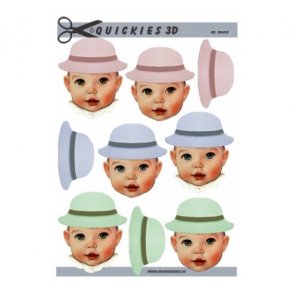 3D ark Q babyer med bllehat M34