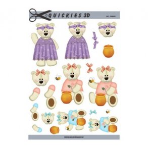 3D ark Q Bamsepiger med honningkrukke M41