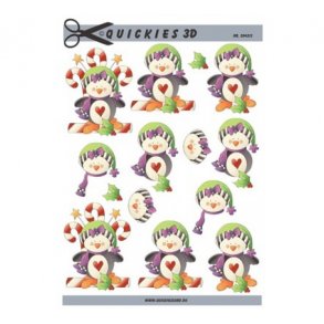 3D ark Q julestokke & pingviner M32