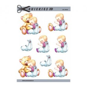 3D ark Q Pige krammer en bamse M25