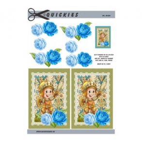 3D ark Q Ridder og bl� roser M20