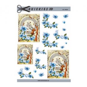 3D ark Q skydeskive m bl� blomster M18