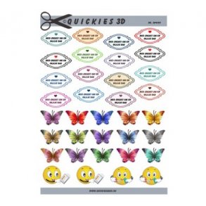 3D ark Q sommerfugl & tekst M13