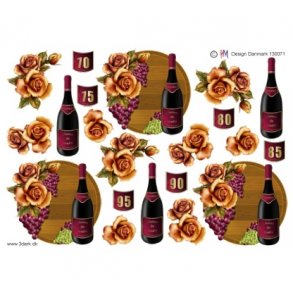 3D ark Rdvinsflasker med tal M40