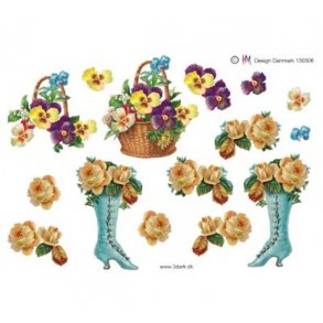 3D ark Retro st�vle & blomster M35