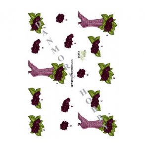 3D ark rosa damestvle & blomst M2
