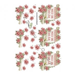 3D ark rose tillykke 30 r M6