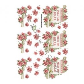 3D ark rose tillykke 85r M6