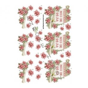 3D ark rose tillykke 95r M6