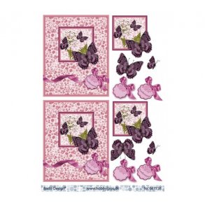 3D ark Sommerfugl & blomst M28