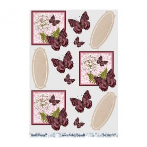 3D ark Sommerfugl & blomst M28