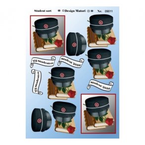 3D ark studenterhue sort M23