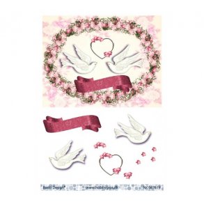 3D ark Turtelduer i rosenkrans A5 M4