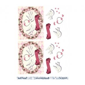 3D ark Turtelduer i rosenkrans M4