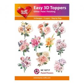 Easy 3D ark udstanset 10717 Pastel flowers 10s�t