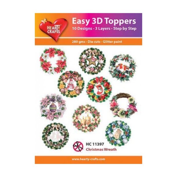 Easy 3D ark udstanset 11397 "Christmas Wreath" 10st