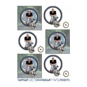 3D ark Ung mand med cykel M28