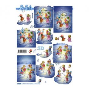 3D ark vinterbrn i skumring M34