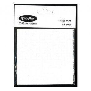 3D puder 1mm hvide 5x5mm  