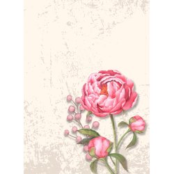 Papirblok A6 Vintage blomster - Luna Hobby