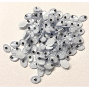 Rulle�jne 5mmx7mm oval sort/hvid 100stk