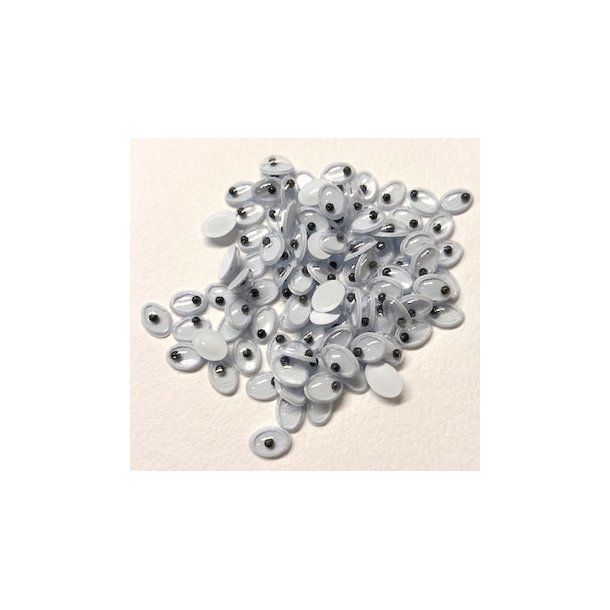 Rullejne 5mmx7mm oval sort/hvid 100stk