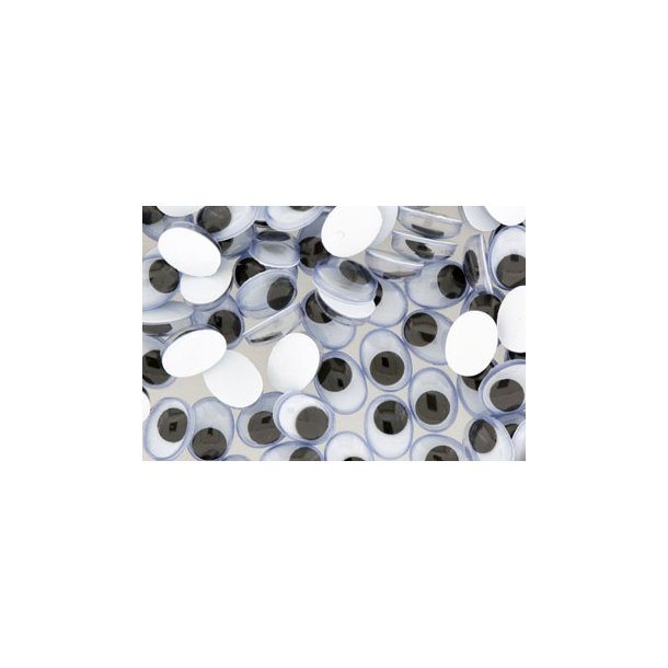 Rullejne ovale 12mmx16mm sort/hvid 20stk