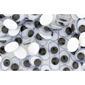 Rulle�jne ovale 12mmx17mm sort/hvid ca. 50stk