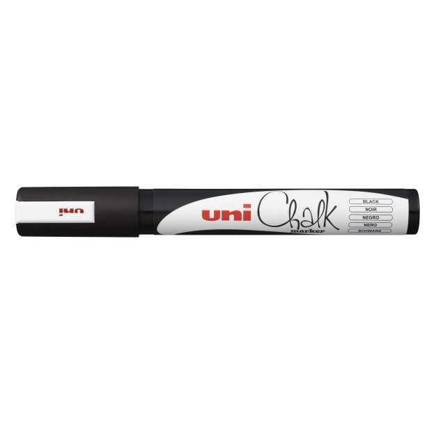 Uni Chalk marker black 5M stregbredde 1,8-2,5mm