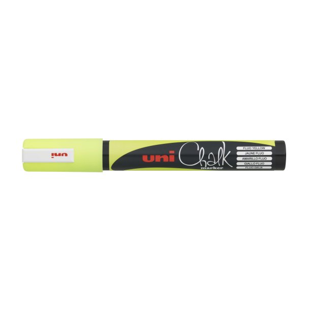 Uni Chalk marker fluo yellow 5M stregbredde 1,8-2,5mm