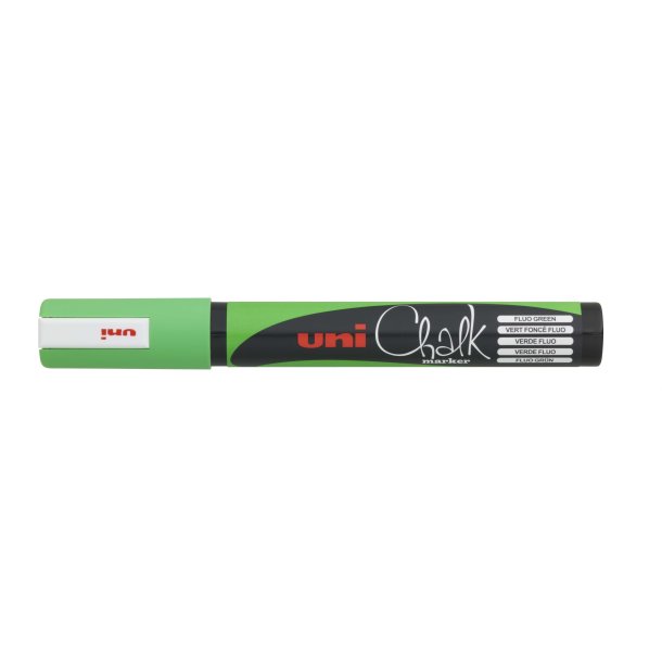 Uni Chalk marker fluo green 5M stregbredde 1,8-2,5mm