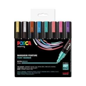 Uni Posca Corner PC-5M  St med 8 stk. Metallic.