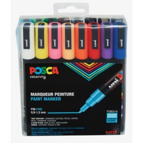 Posca tuscher 16stk standard PC3M