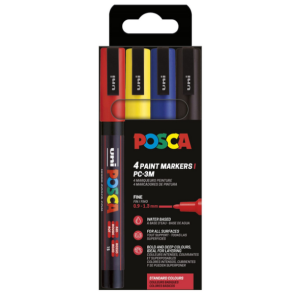 POSCA PC-3M 4stk S�t BASIC COLOR