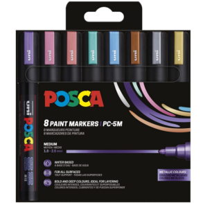 POSCA PC-5M 8stk S�t METALLIC farver