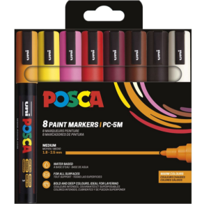 POSCA PC-5M 8stk S�t varme farver