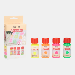 Textil maling 4x50ml  neon farver