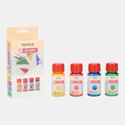 Textil maling 4x50ml pearl farver