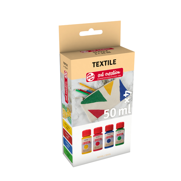 Textil maling 4x50ml pearl farver