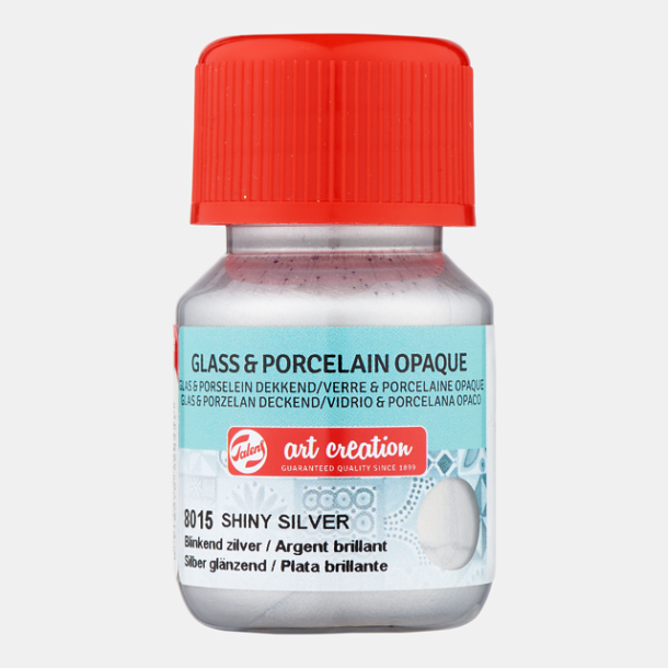 Glas og porcelæns maling 8015 Shiny silver Opaque