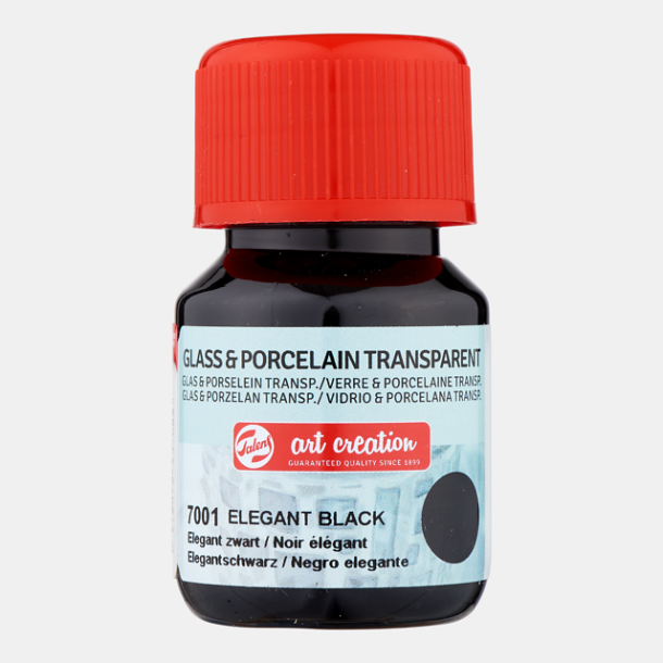 Glas og porcelns maling 7001 Elegant black 30ml transparent