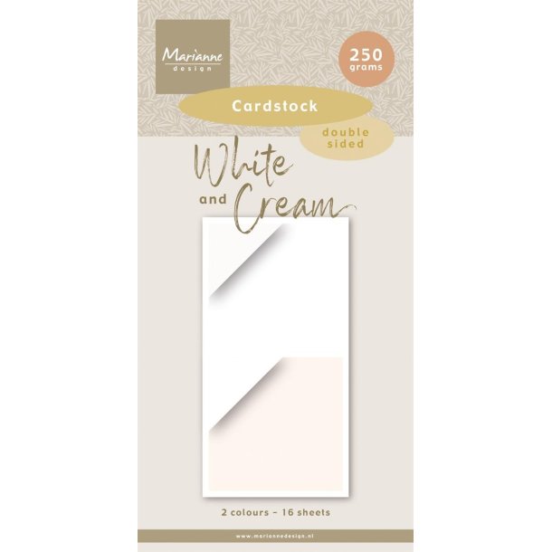 Papirblok White og Cream - Cardstock" PK9211 Marianne design 15x30cm