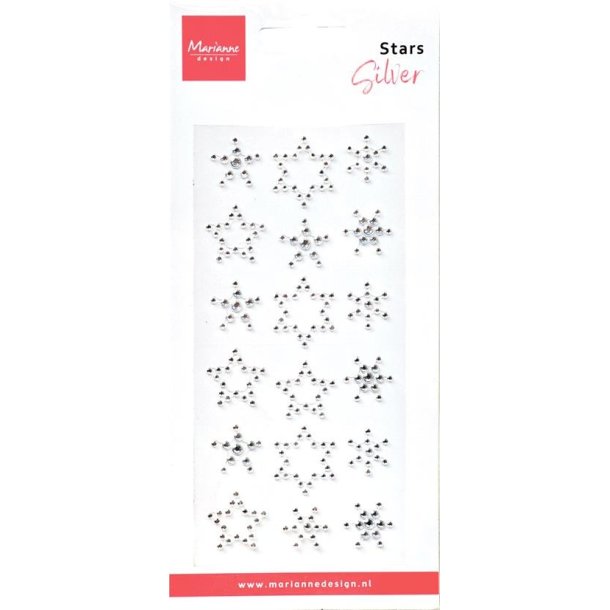 Marianne Design Pearls "Stars - Rhinestones silver" 18stk  CA3216