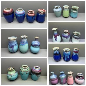 Midi vase fuld glaceret 1stk ass. farver