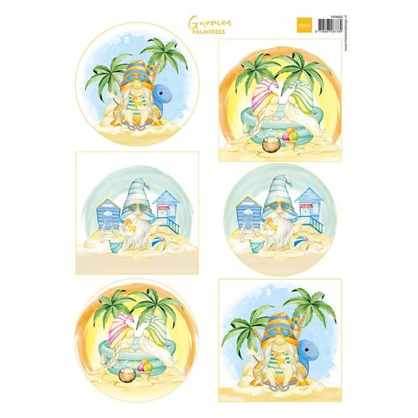 Klippeark "Gnomes on the beach - Palmtrees" VK9602 Marianne Design M2