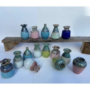 Mini vase helglacerede 1stk ass. farver