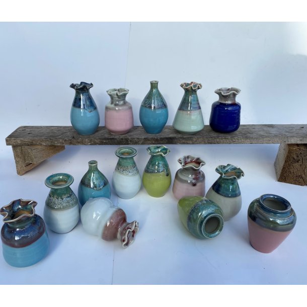 Mini vase helglacerede 1stk ass. farver