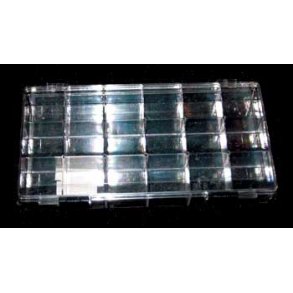 Plast ske/box m/18 rum .til opbevaring