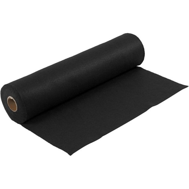 Filt sort 45cm x 5m 180-200g 1,5mm tykkelse