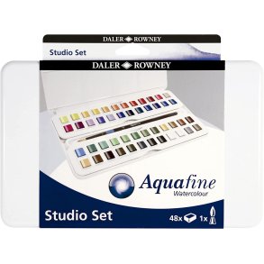 Aquafine watercolour s�t 48stk i �ske med pensel